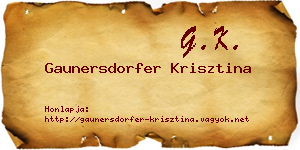Gaunersdorfer Krisztina névjegykártya